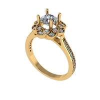 Women diamond engagement ring 3d render - Thumbnail 1