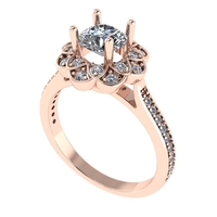 Women diamond engagement ring 3d render - Thumbnail 2