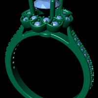 Women diamond engagement ring 3d render - Thumbnail 5