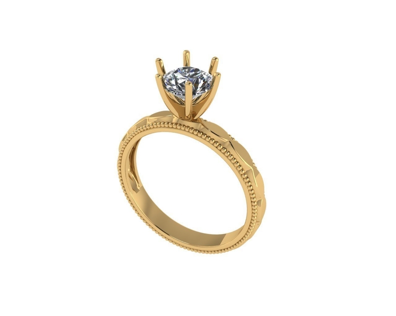 Women diamond engagement ring 3d render