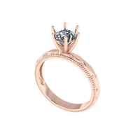 Women diamond engagement ring 3d render - Thumbnail 2