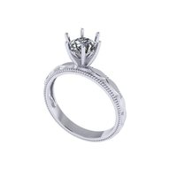 Women diamond engagement ring 3d render - Thumbnail 3