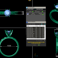 Women diamond engagement ring 3d render - Thumbnail 4
