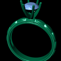 Women diamond engagement ring 3d render - Thumbnail 5