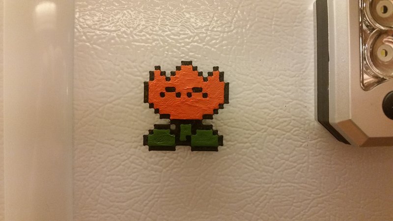 Pixel Fire Flower (Magnet or Pin) - Super Mario World