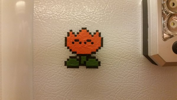 Pixel Fire Flower (Magnet or Pin) - Super Mario World