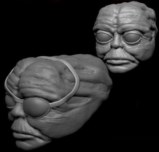 Prune Face Head Sculpt - Star Wars custom Action Figure 
