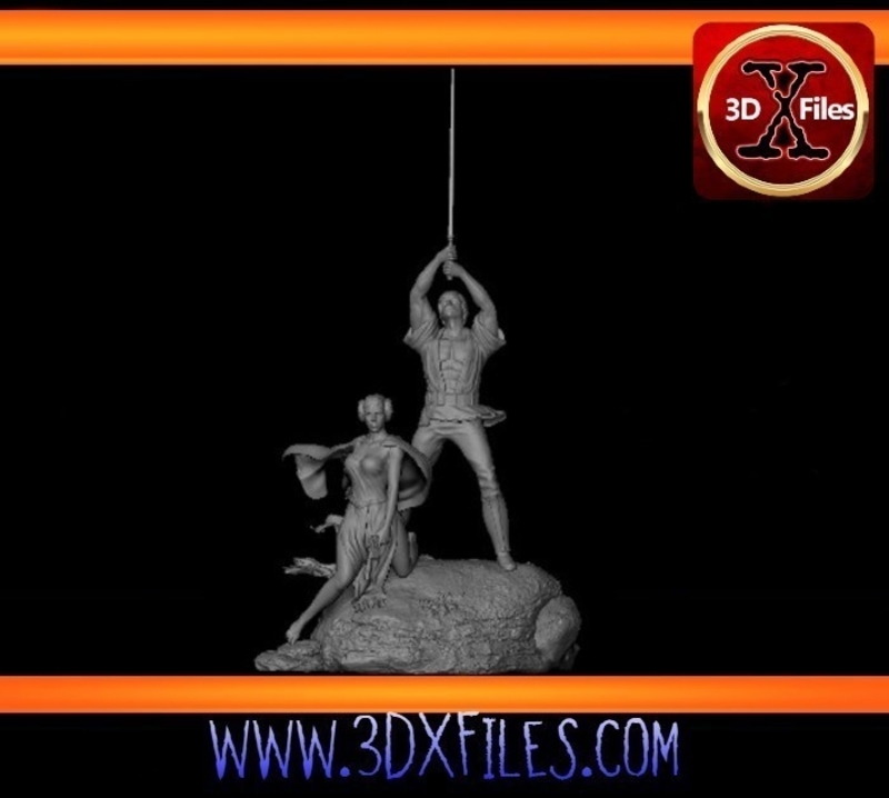 Star Wars Statue - Luke and Leia - Star Wars A New Hope Statue
