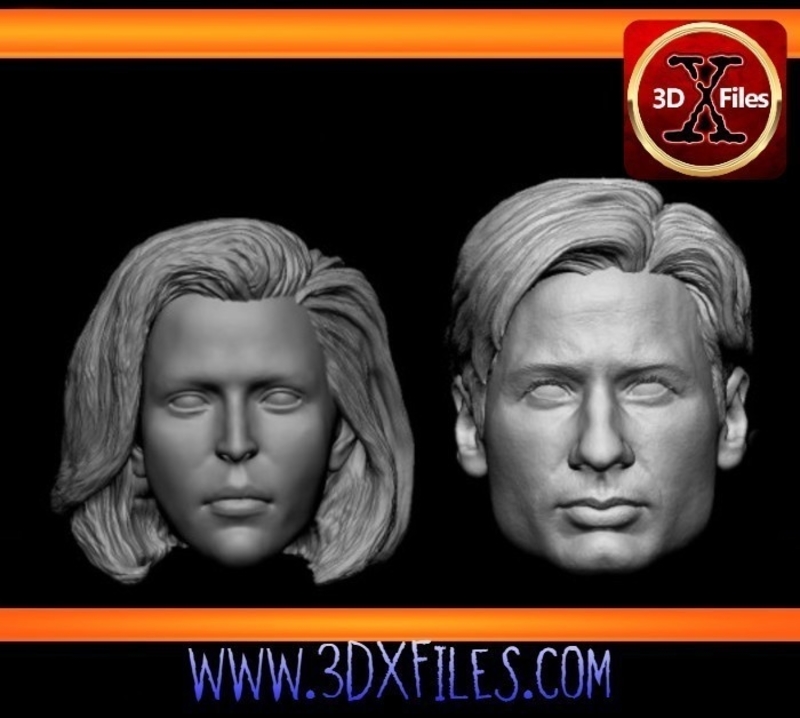 X-files Head Sculpts - Scully and Mulder - Custom Action Figure 
