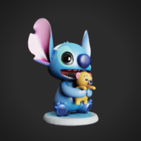 Chibi Stitch 3D Printable STL File - Thumbnail 4