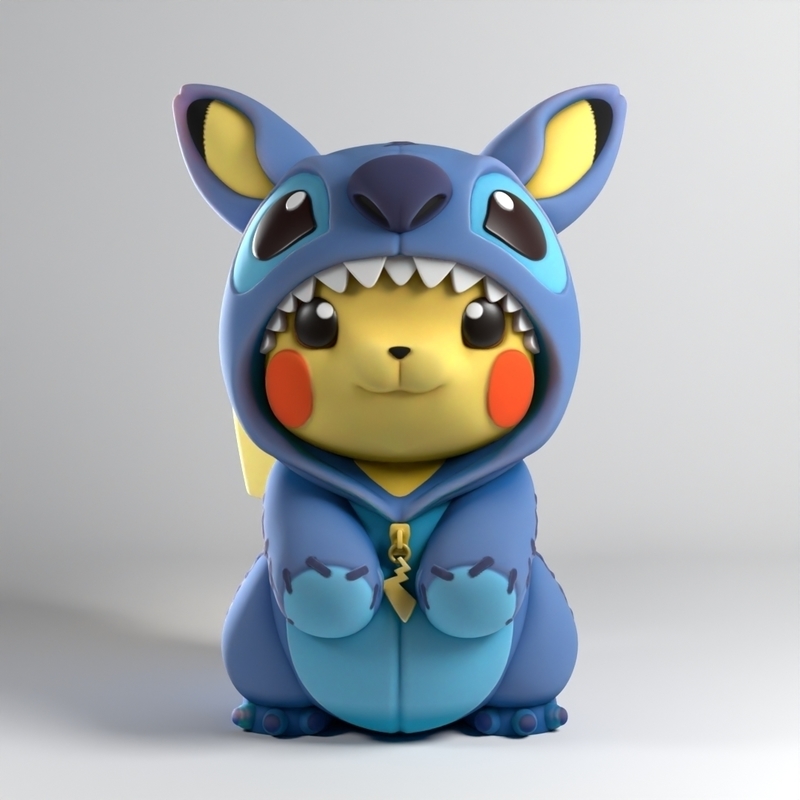 Pikachu with stitch pajamas