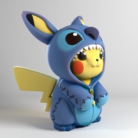 Pikachu with stitch pajamas - Thumbnail 3