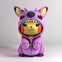 Pikachu with stitch pajamas - Thumbnail 5