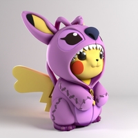 Pikachu with stitch pajamas - Thumbnail 7
