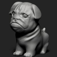 Small Pug 3D Printing 57208