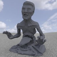 Small Ron Reagan Statue 3D Printing 57283