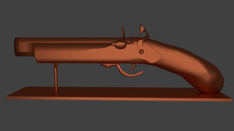 Flintlock Pistol Model 3D Print 57292