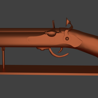 Small Flintlock Pistol Model 3D Printing 57292