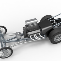 Front engine old school dragster with V8 Version 3 Scale 1:25 - Thumbnail 4