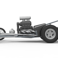 Front engine old school dragster with V8 Version 3 Scale 1:25 - Thumbnail 8