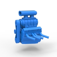 Engine V8 for vintage dragster Version 5 Scale 1:25 - Thumbnail 1