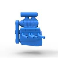 Engine V8 for vintage dragster Version 5 Scale 1:25 - Thumbnail 7