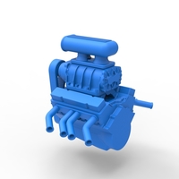 Engine V8 for vintage dragster Version 5 Scale 1:25 - Thumbnail 9