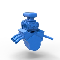 Engine V8 for vintage dragster Version 5 Scale 1:25 - Thumbnail 10