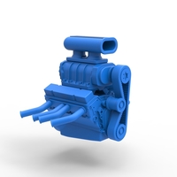 Engine V8 for vintage dragster Version 5 Scale 1:25 - Thumbnail 13