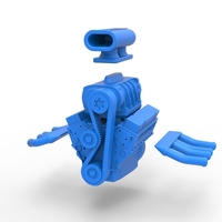 Engine V8 for vintage dragster Version 5 Scale 1:25 - Thumbnail 14