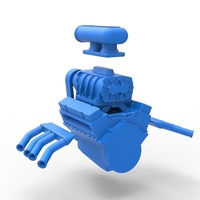 Engine V8 for vintage dragster Version 5 Scale 1:25 - Thumbnail 16