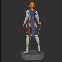 Female Knight - 3D Printable Miniature for Tabletop Games - Thumbnail 2