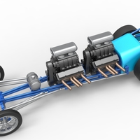 Front engine old school dragster with 2 V8 Version 2 Scale 1:25 - Thumbnail 4