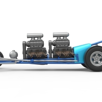 Front engine old school dragster with 2 V8 Version 2 Scale 1:25 - Thumbnail 9