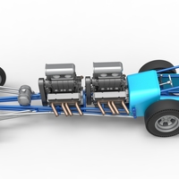 Front engine old school dragster with 2 V8 Version 2 Scale 1:25 - Thumbnail 10