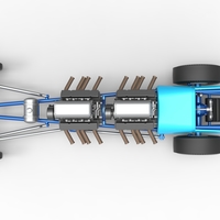 Front engine old school dragster with 2 V8 Version 2 Scale 1:25 - Thumbnail 11