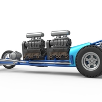 Front engine old school dragster with 2 V8 Version 2 Scale 1:25 - Thumbnail 13