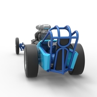 Front engine old school dragster with 2 V8 Version 2 Scale 1:25 - Thumbnail 14