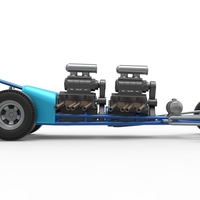 Front engine old school dragster with 2 V8 Version 2 Scale 1:25 - Thumbnail 19