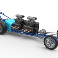 Front engine old school dragster with 2 V8 Version 2 Scale 1:25 - Thumbnail 21