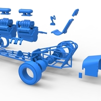 Front engine old school dragster with 2 V8 Version 2 Scale 1:25 - Thumbnail 25