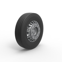 Front wheel of racing semi truck Version 1 Scale 1:25 - Thumbnail 2