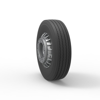 Front wheel of racing semi truck Version 1 Scale 1:25 - Thumbnail 8