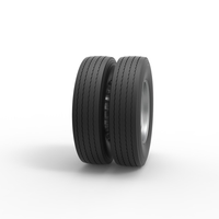 Rear wheel of racing semi truck Version 1 Scale 1:25 - Thumbnail 3