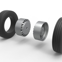 Rear wheel of racing semi truck Version 1 Scale 1:25 - Thumbnail 9