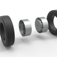 Rear wheel of racing semi truck Version 1 Scale 1:25 - Thumbnail 10