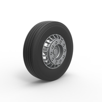 Front wheel of racing semi truck Version 2 Scale 1:25 - Thumbnail 2