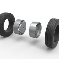 Rear wheel of racing semi truck Version 2 Scale 1:25 - Thumbnail 9