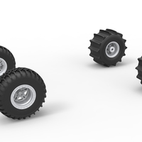 Wheel Set of Uphill Sand Racing Dragster Scale 1:25 - Thumbnail 1