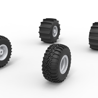 Wheel Set of Uphill Sand Racing Dragster Scale 1:25 - Thumbnail 2